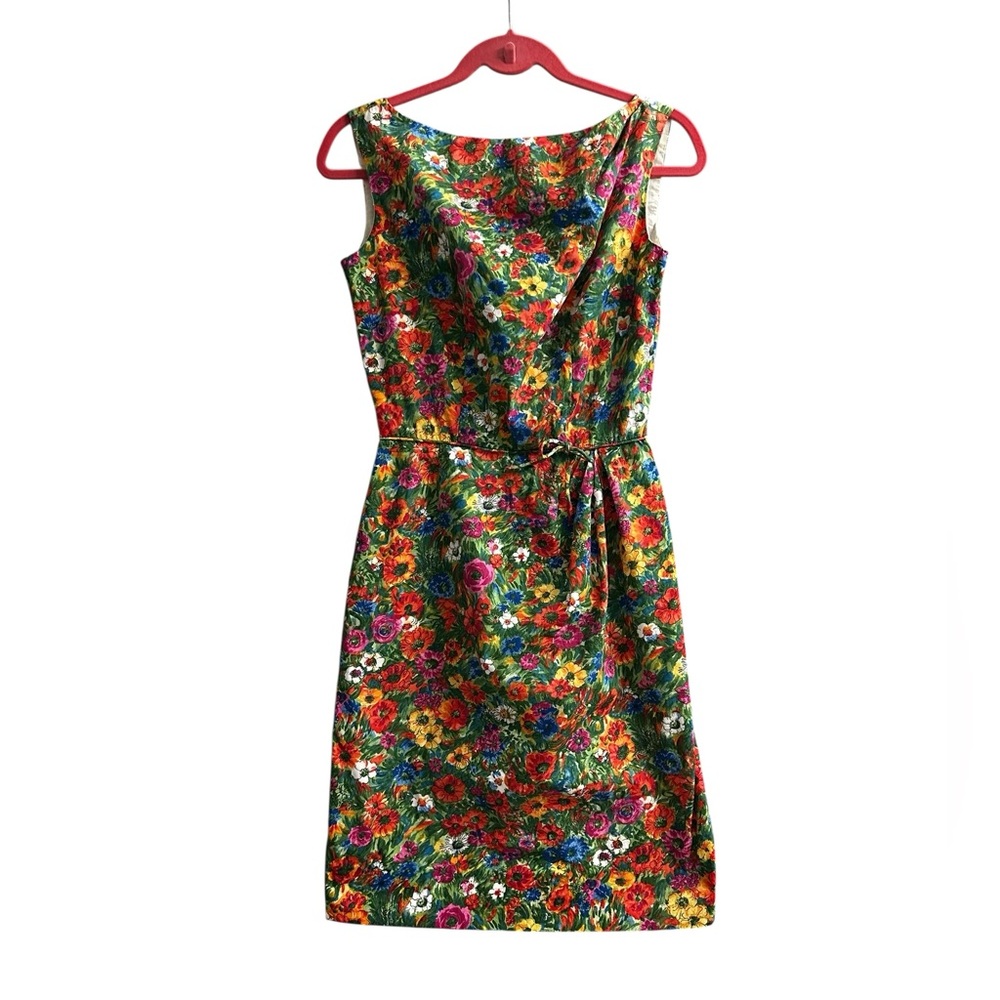 Vintage 60s Tori Richard Honolulu Dress Multicolor Floral Size Medium